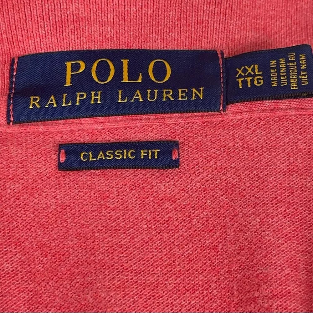 Men's Polo Ralph Lauren Orange Classic Fit 100% Cotton Polo XXL‎